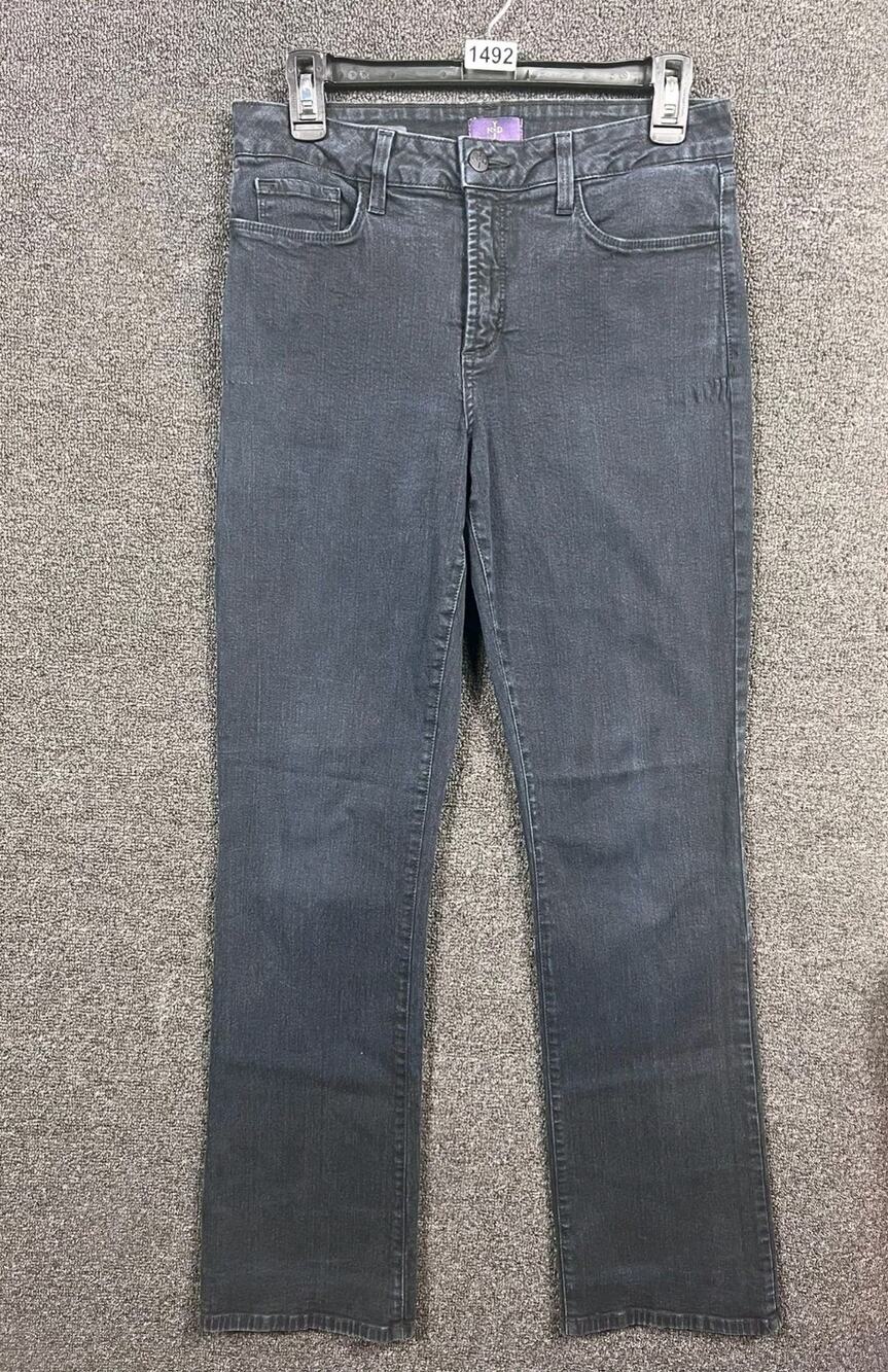 NYDJ Jeans Barbara Bootcut Jeans Womens Size 8 Black Lift Tuck Technology Denim